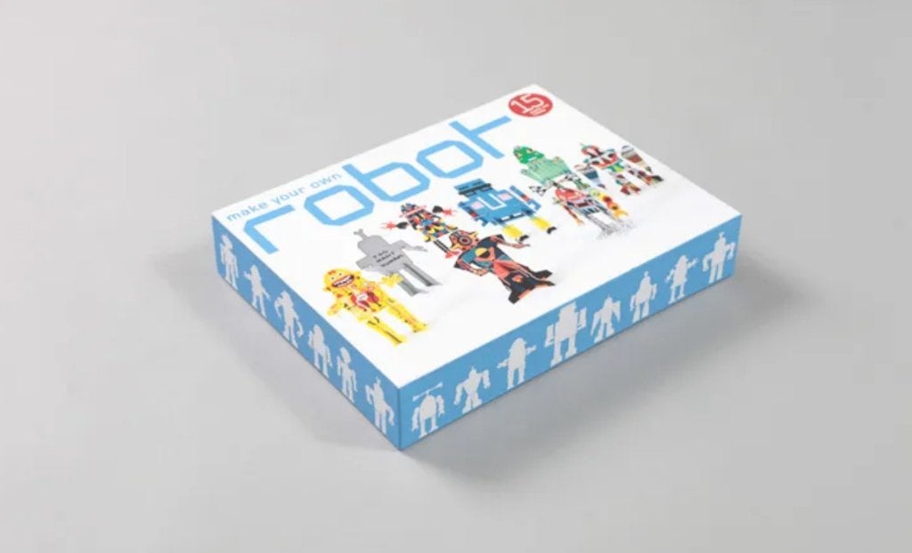 12 punch-out kartonnen kleurrijke robotjes, Enlèvement, Comme neuf