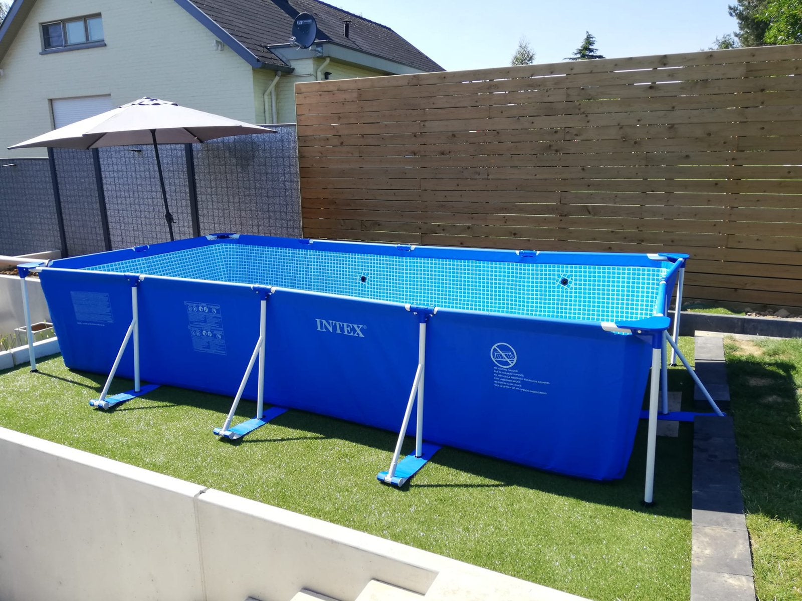Intex zwembad met zandfilter en trapje, Ophalen, Gebruikt, 200 tot 300 cm, 80 tot 120 cm
