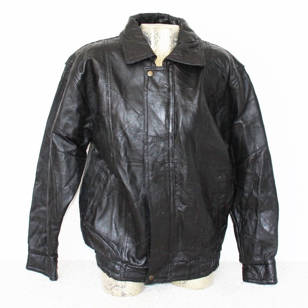 Mooie Vintage Leren Dames Jas281* (L) € 50,-, Kleding | Dames, Zwart, Maat 42/44 (L), Zo goed als nieuw, Vintage .