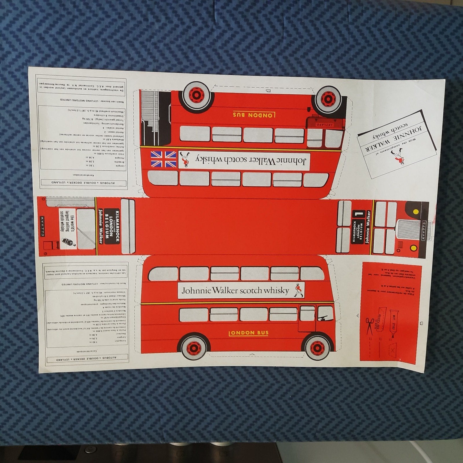 PANNEAU DE CONSTRUCTION EN CARTON *BUS À DEUX ÉTAGES LONDRES, Hobby & Loisirs créatifs, Modélisme | Autre, Comme neuf, Enlèvement