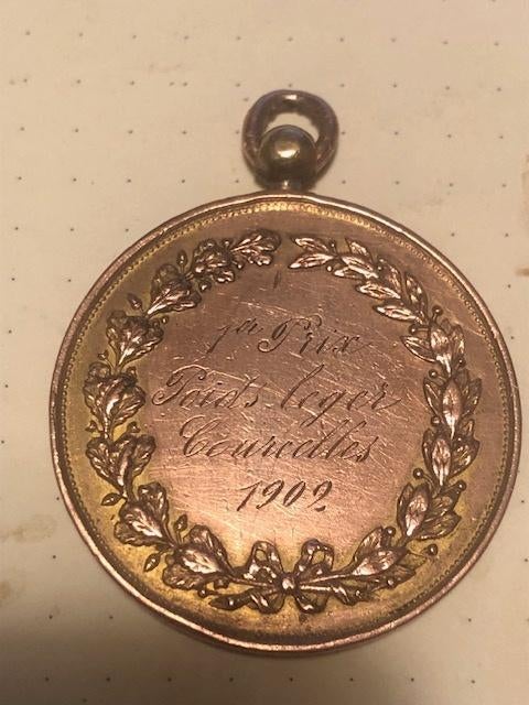 Leopold II-medaille 1902 COURCELLES, Ophalen of Verzenden, Brons