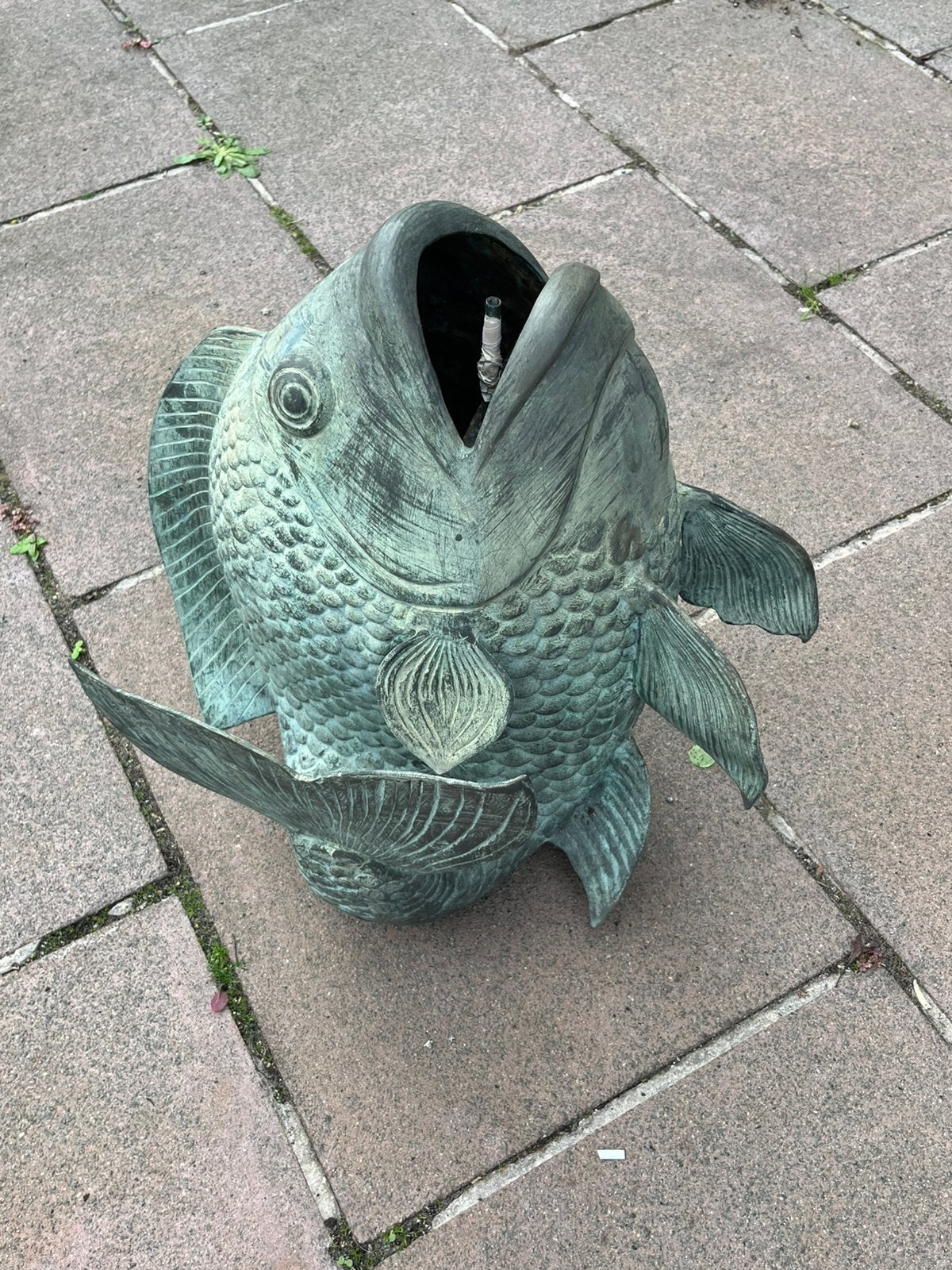 Grootte vis fontain brons, Tuin en Terras, Ophalen, Zo goed als nieuw, Fontein