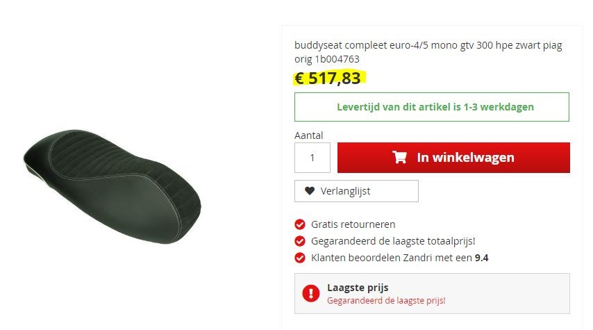 Selle mono Vespa GTS et GTV, Motos, Enlèvement ou Envoi, Neuf