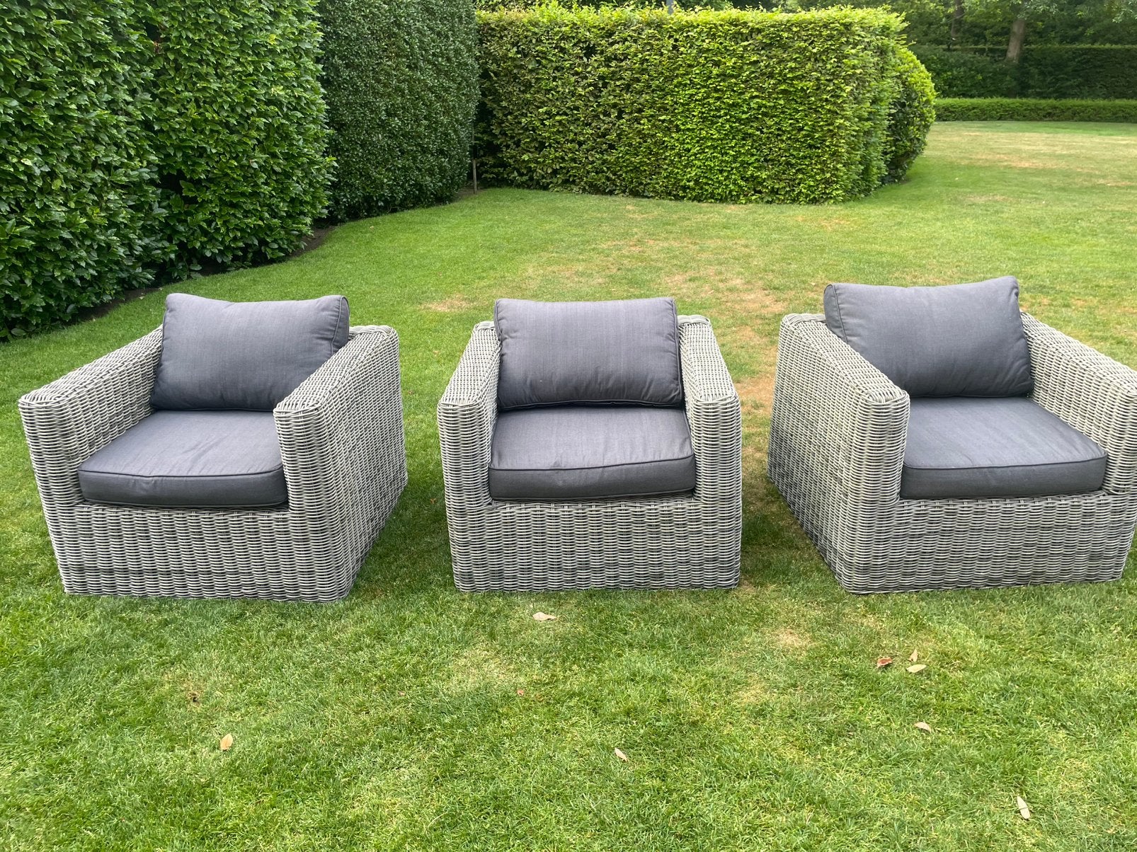 Chaises de jardin tissées BRISTOL 3 en gris, Enlèvement, Utilisé, Chaise, Salons de jardin