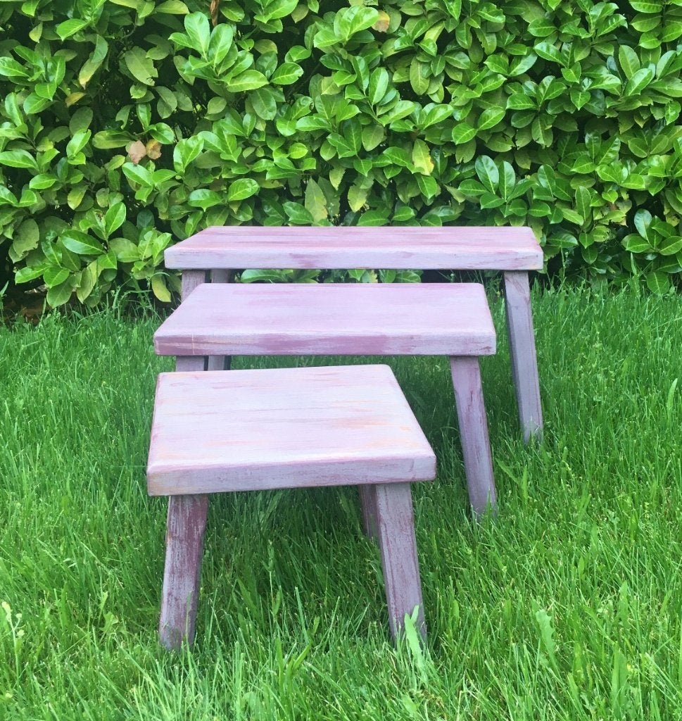 shabby eiken bijzettafeltjes, Ophalen, Minder dan 45 cm, Minder dan 55 cm, Gebruikt