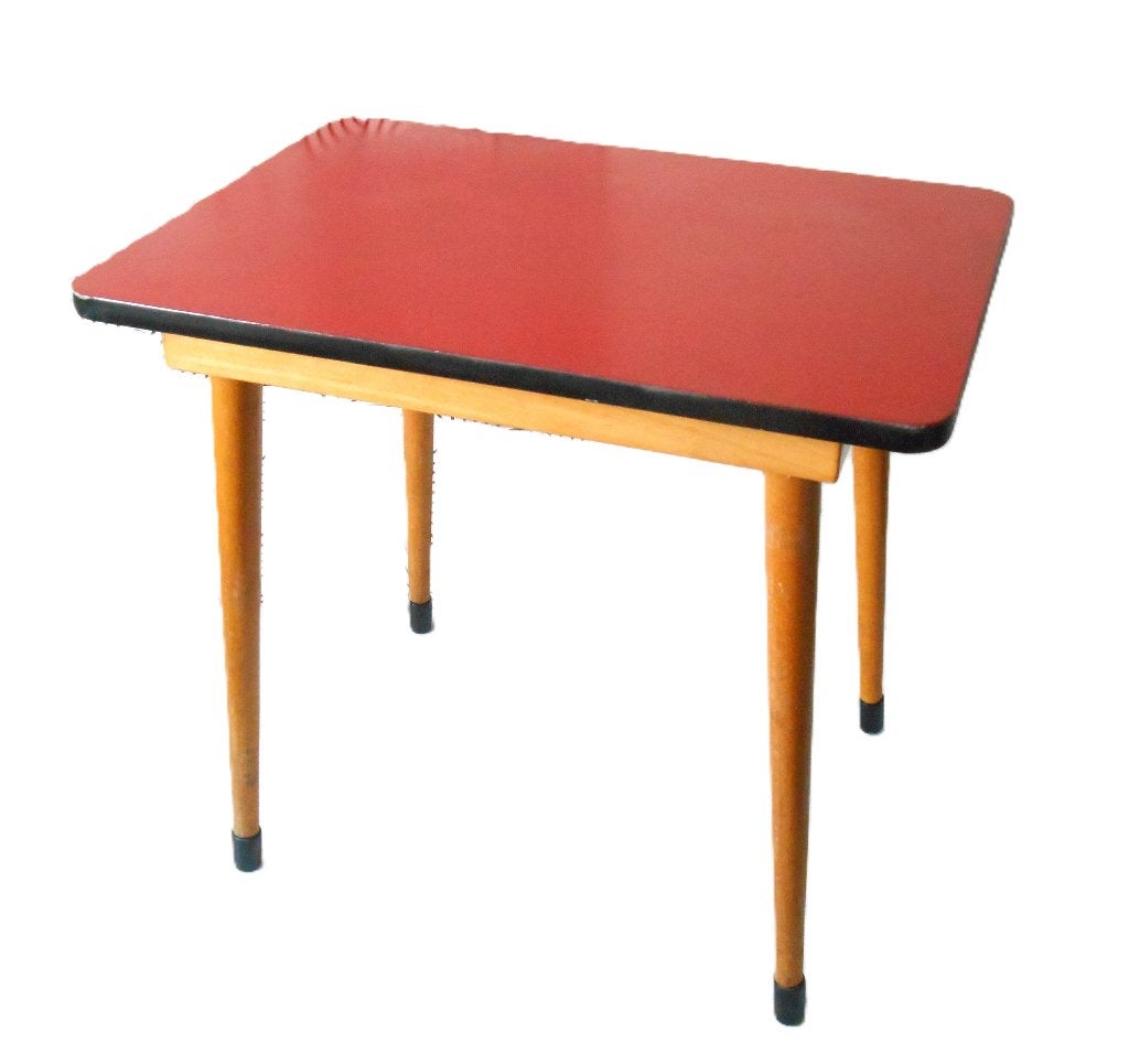 Vintage tafeltje Expo '58, Ophalen, 56 cm, Hout, Handgemaakt