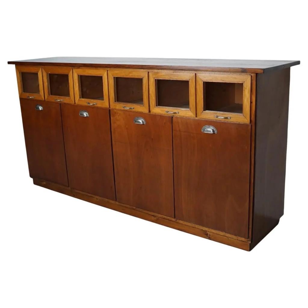 Vintage Nederlandse beuken- & eiken haberdasherykast / graan, Ophalen