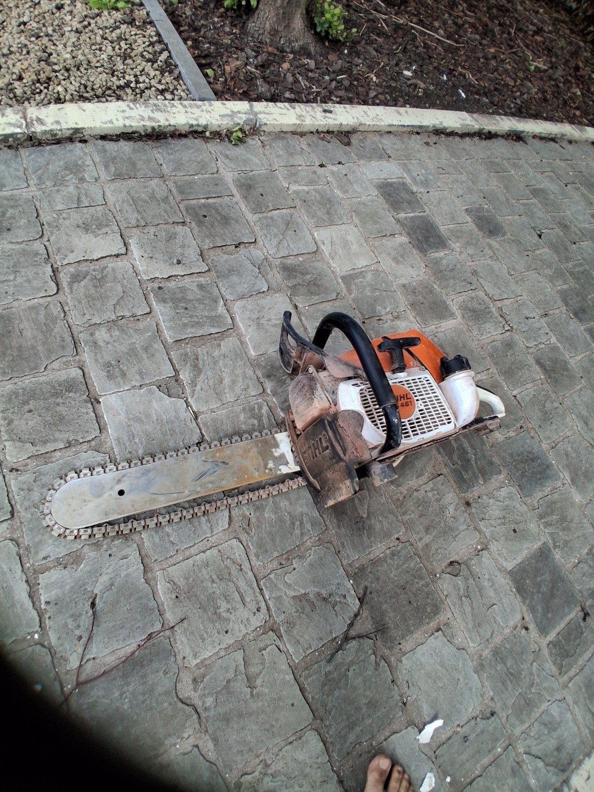 betonketting zaag, Doe-het-zelf en Bouw, Gereedschap | Zaagmachines, Ophalen, Stihl, Gebruikt, Kettingzaag