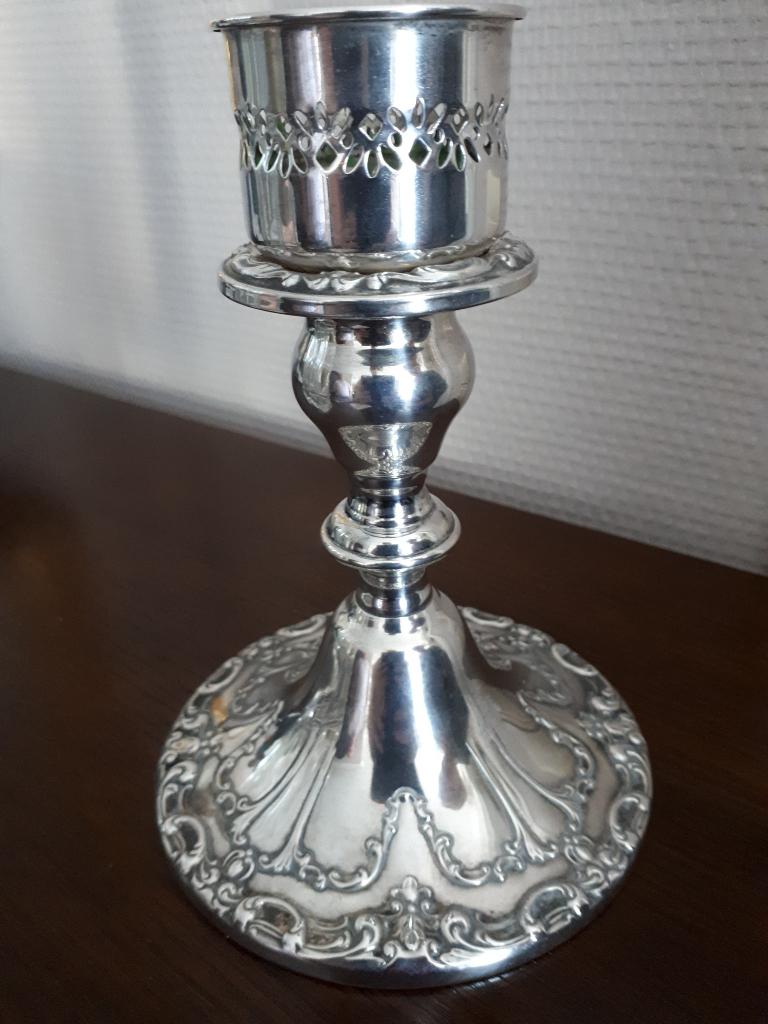Verzilverde kandelaar Gorham YC3004, Antiek en Kunst, Ophalen, Zilver