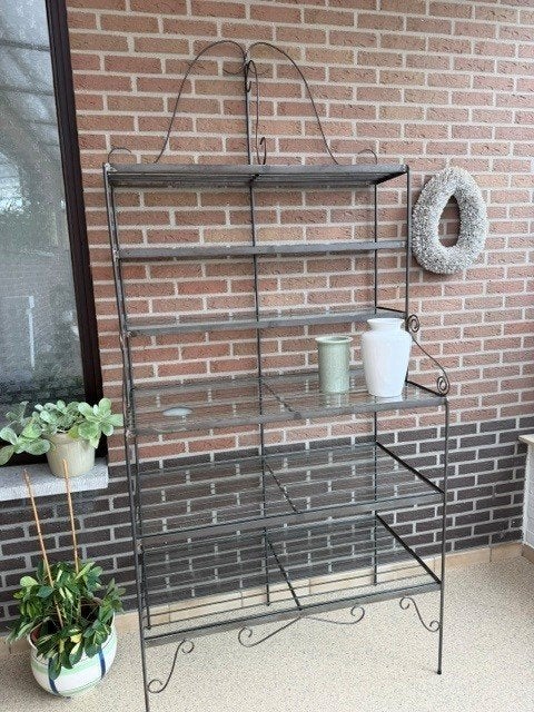 metalen sier rek met glasplaten, Ophalen, Gebruikt, 200 cm of meer, 25 tot 50 cm