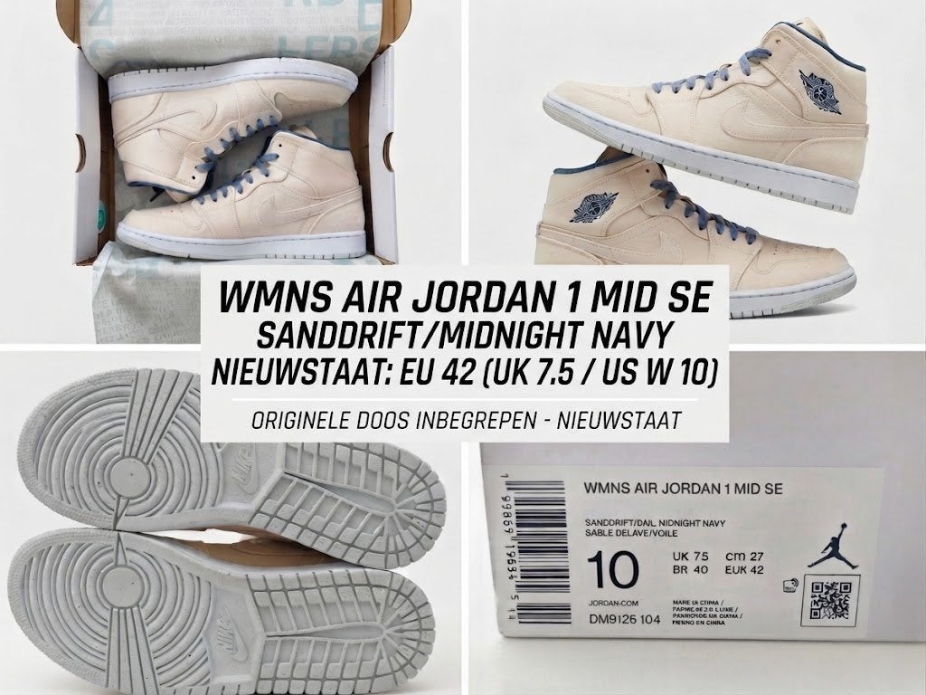 Nike Air Jordan 1 Mid SE 'Sanddrift' - Maat 42, Ophalen of Verzenden, Zo goed als nieuw, Sneakers