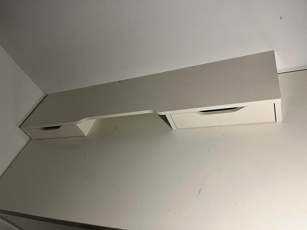 EKBY ALEX Plank met lades, wit, 120x27 cm, Bricolage & Construction, Bois & Planches, Enlèvement, Comme neuf