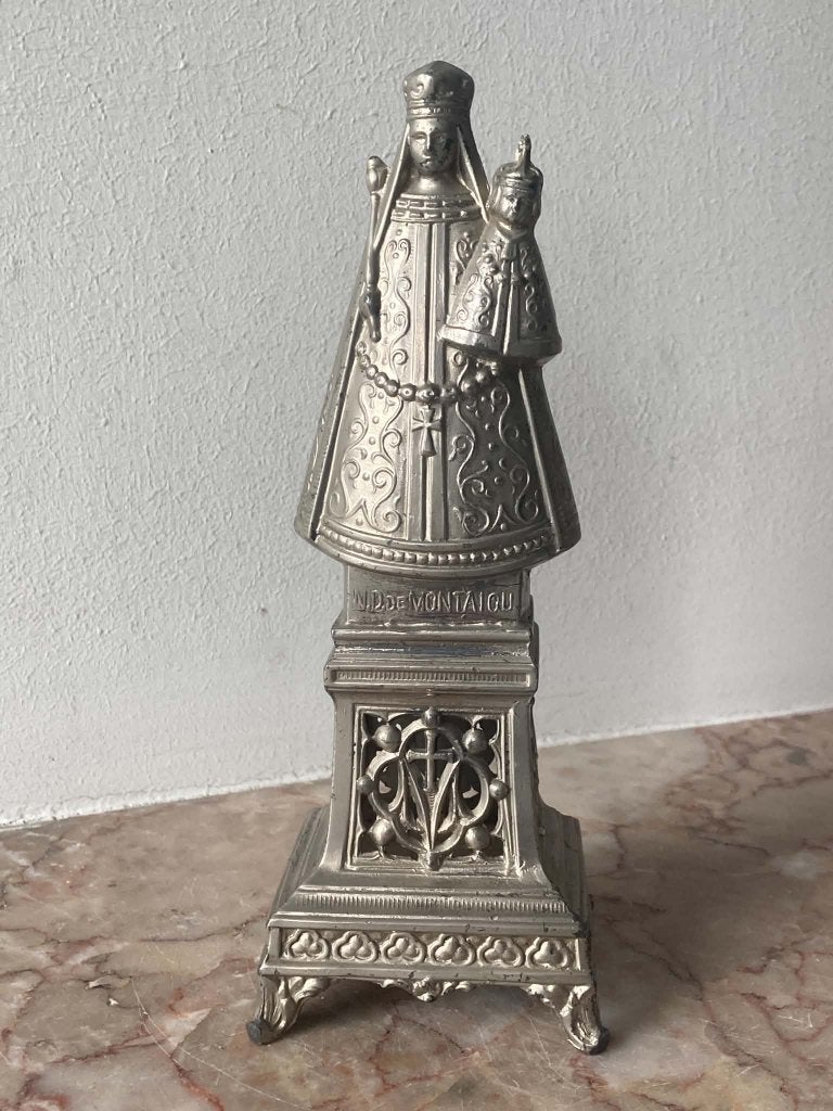 Beeldje Maria OLV van Scherpenheuvel metaal (20 cm), Enlèvement ou Envoi