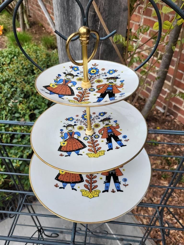 Prachtige Vintage Etagère – Duits Porselein, Huis en Inrichting, Ophalen