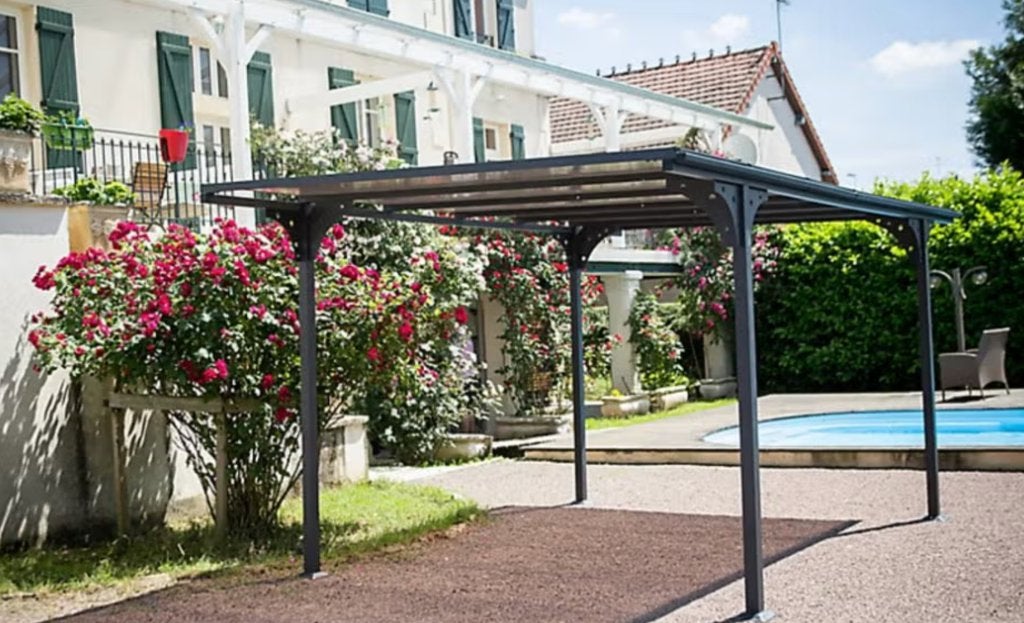 Aluminium carport / overkapping antraciet grijs 5x3 meter, Enlèvement, Carport