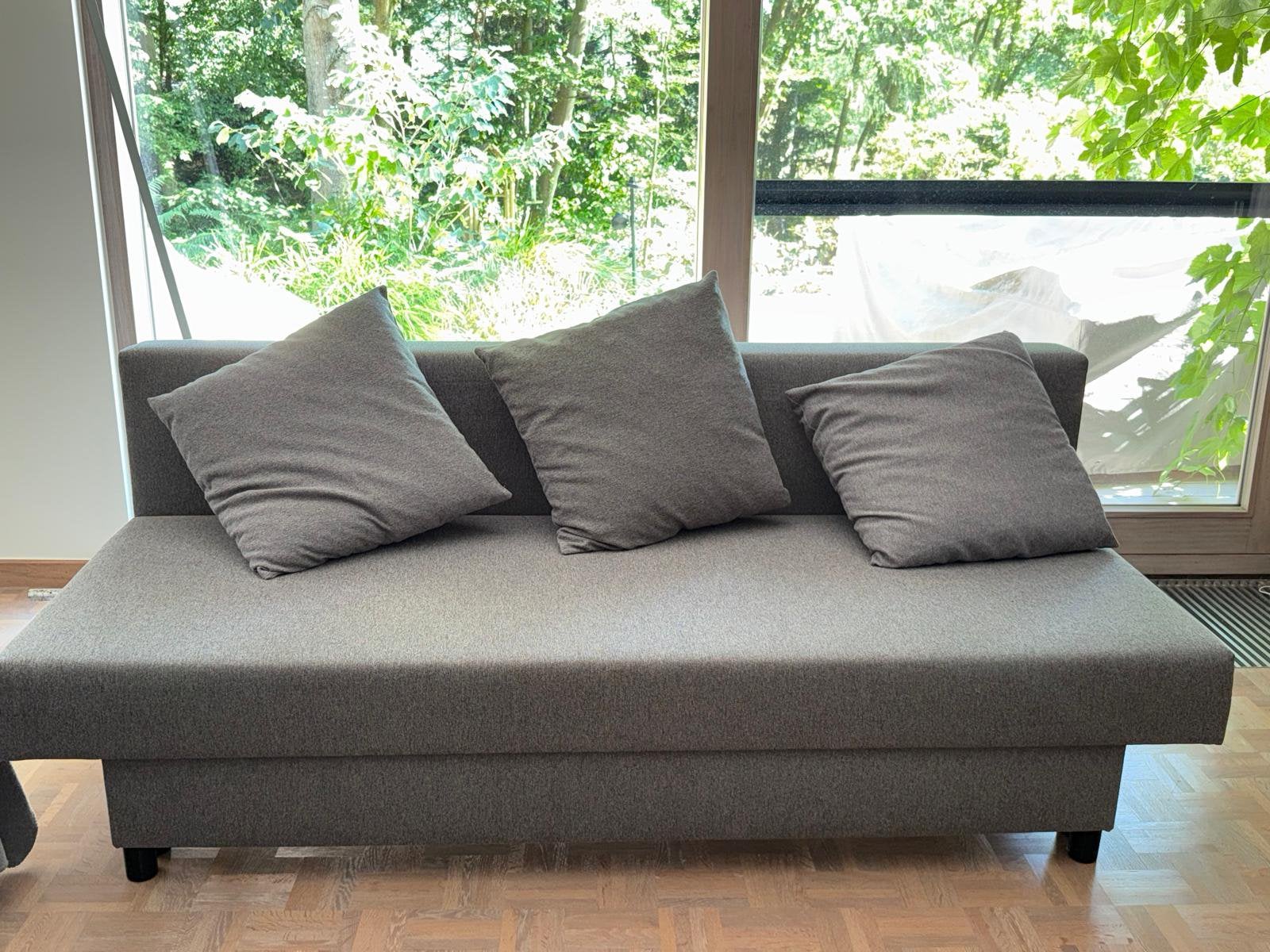 Slaapzetel - Alvalden Ikea - Grijs, Ophalen, 150 tot 200 cm, Driepersoons, 75 tot 100 cm