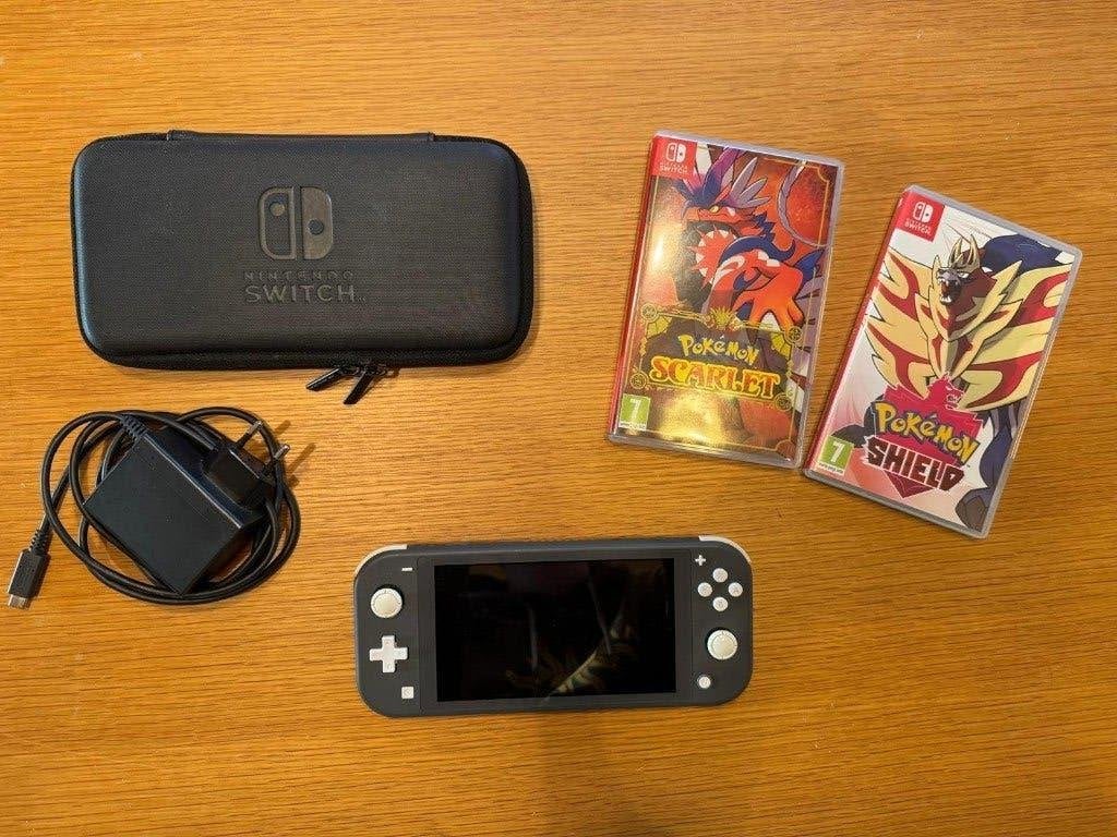 Bundel Nintendo switch lite, Pokemon spellen, beschermhoes, Consoles de jeu & Jeux vidéo, Enlèvement ou Envoi, Gris, Comme neuf