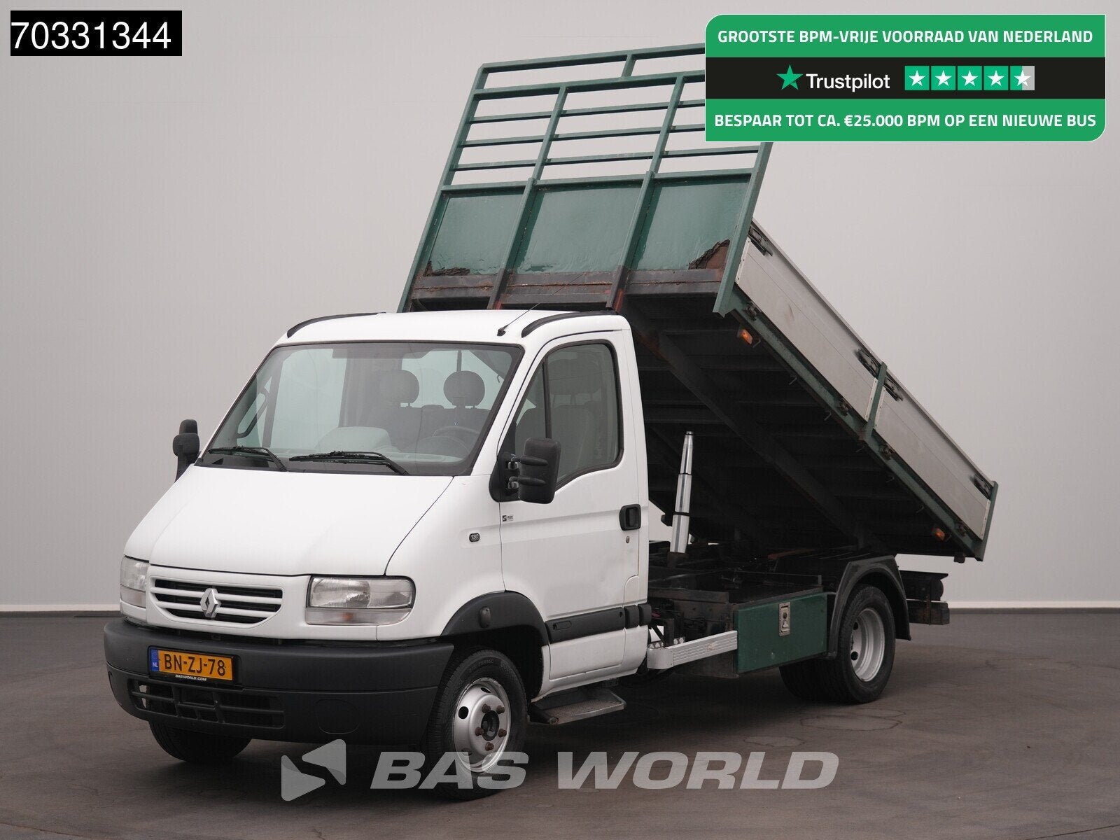 Renault Mascott 130PK Kipper Dubbellucht Trekhaak Euro6 Tipp, Auto's, 3300 kg, Stof, Gebruikt, 4 cilinders