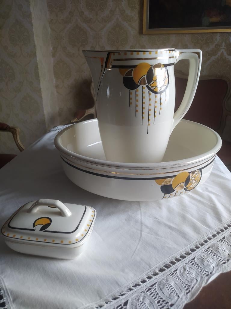 Antieke wastafel set art deco Boch, Ophalen