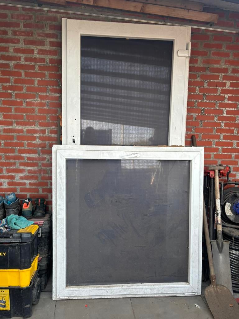 Voordeur en raam, Ophalen, Gebruikt, Kunststof, Inclusief glas