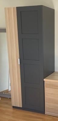 Garde-robe IKEA Pax gris foncé/chêne  75x60x201 cm, Ophalen, Overige materialen, 200 cm of meer, 50 tot 100 cm