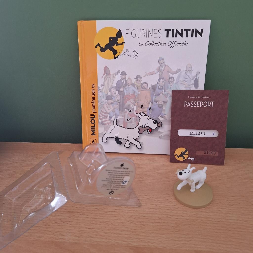 Figurine de Milou promène sons os, Enlèvement ou Envoi, Tintin, Neuf, Statue ou Figurine