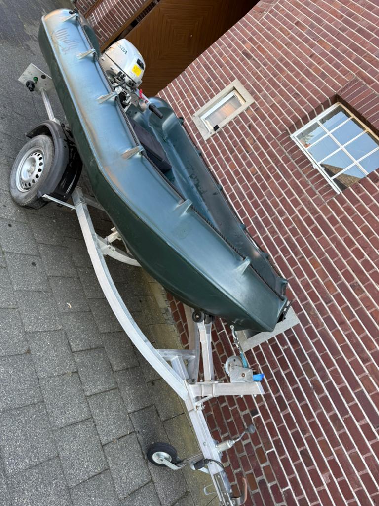 Whaly 310 + honda 8pk + johnson 4pk +aluminium trailer!, Watersport en Boten, Rubberboten, Zo goed als nieuw, Buitenboordmotor