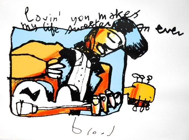 Herman Brood - "Loving you", Gesigneerd, Verzenden, Zeefdruk