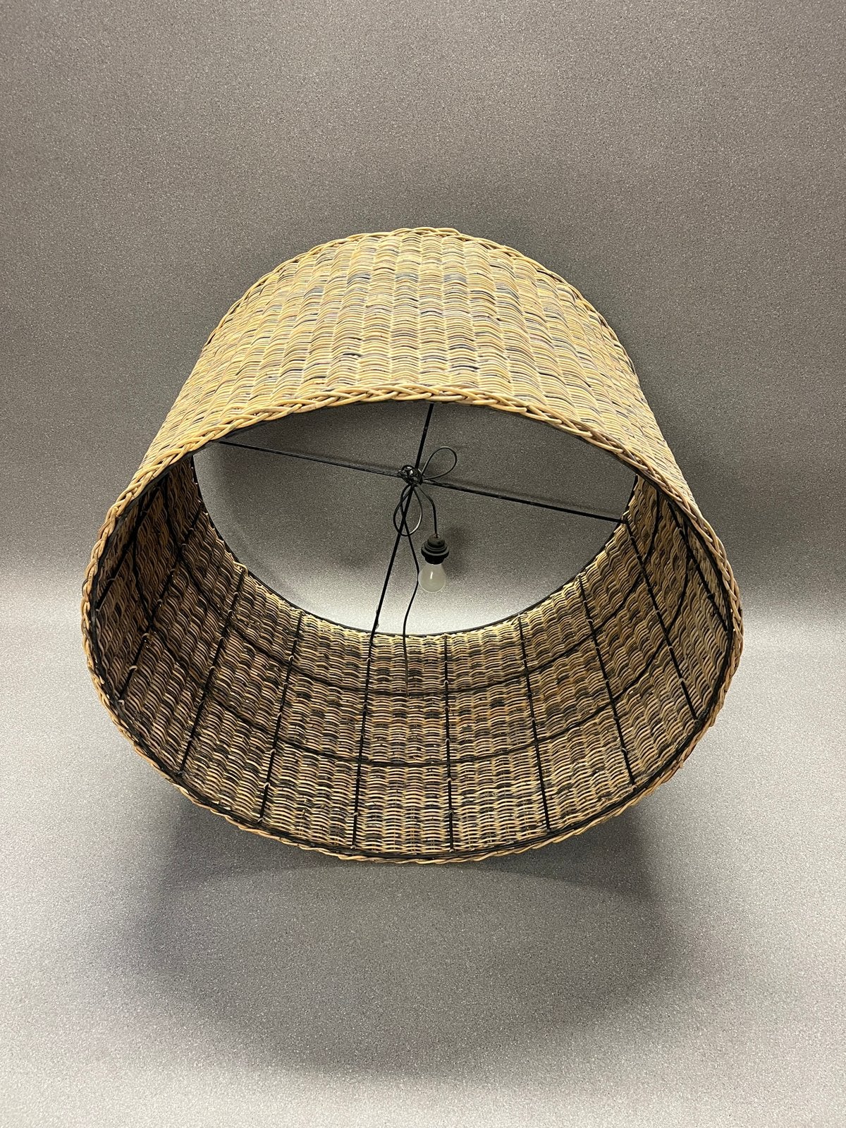 Grand abat-jour suspension en rotin 90cm - style bohème, Maison & Meubles, Lampes | Suspensions, Comme neuf, Enlèvement