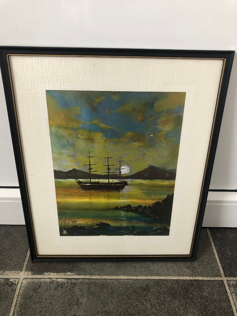 kader met afbeelding van een schip, Ophalen