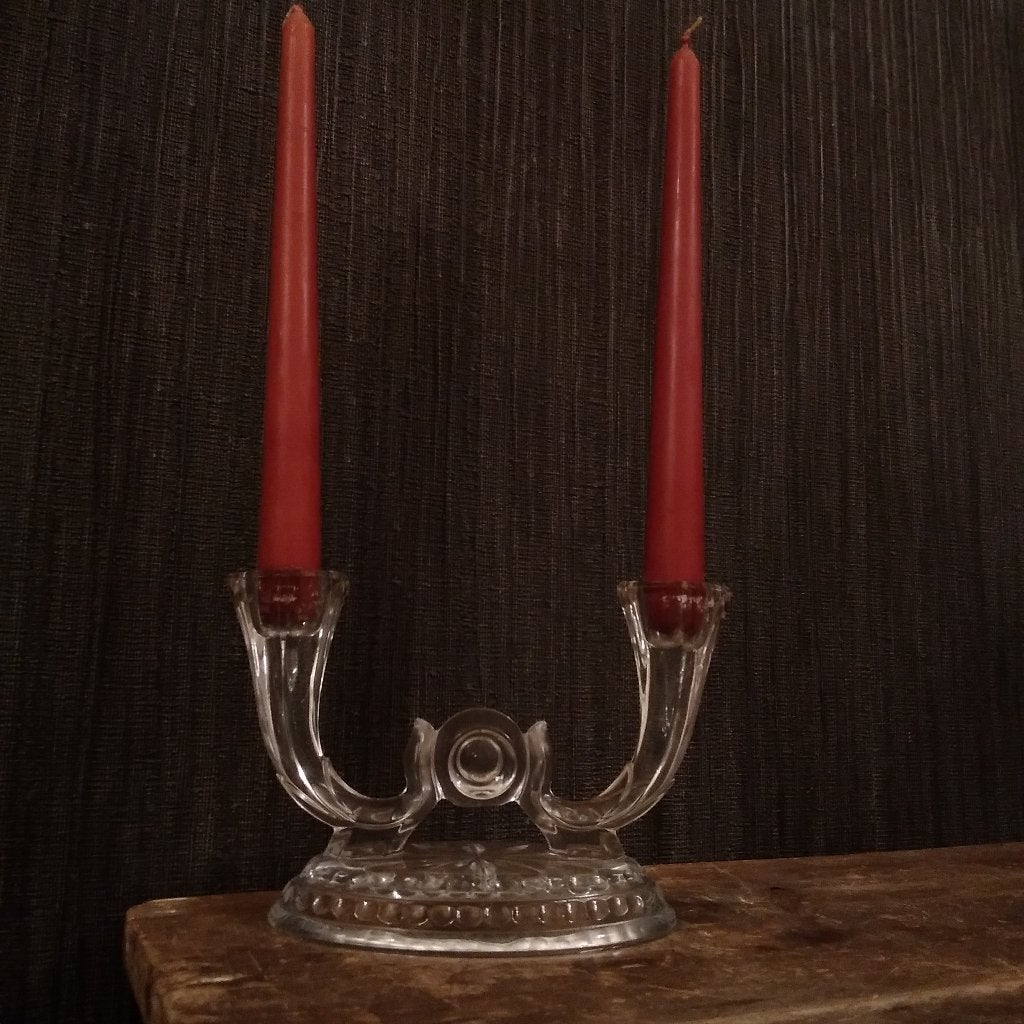 Bougeoir en cristal Vintage Buder W.W-Germany, Antiquités & Art, Envoi