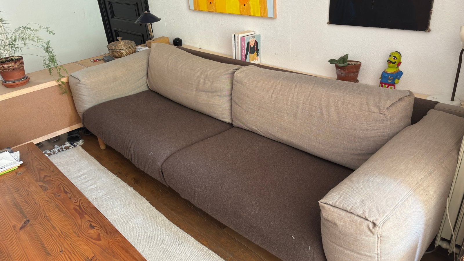 MUUTO Rest 2-zitsbank + MUUTO voetenbank, Ophalen, Zo goed als nieuw