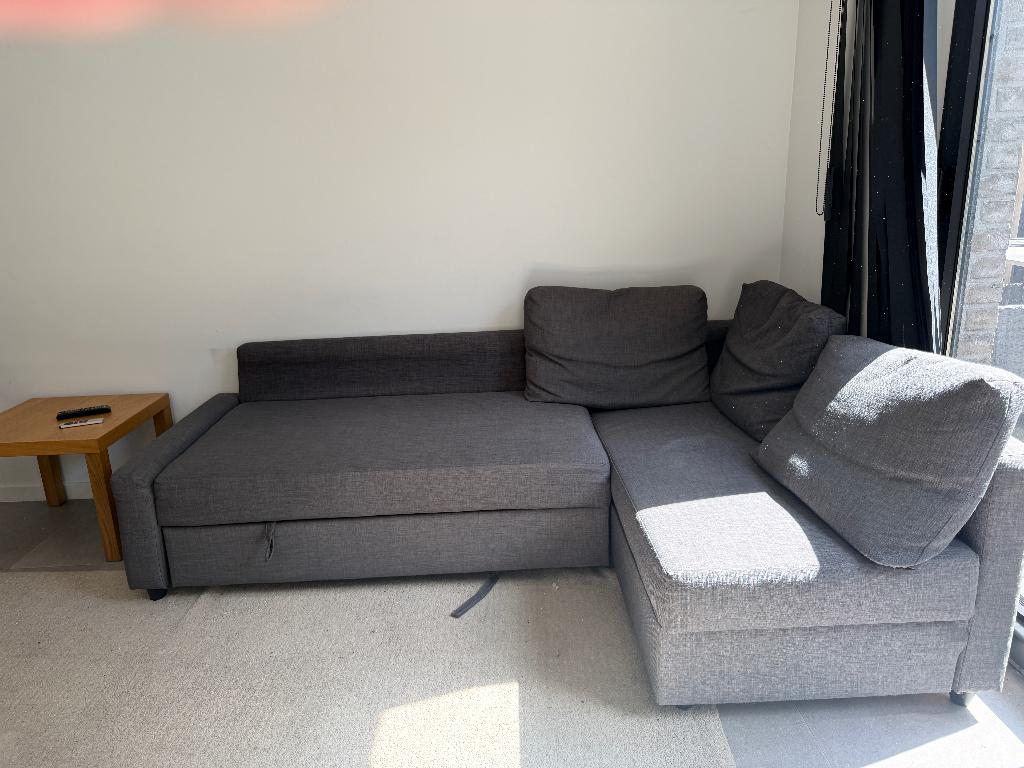 Moderne grijze hoekbank I Antwerpen, Huis en Inrichting, Ophalen, Hoekbank, Zo goed als nieuw, Stof