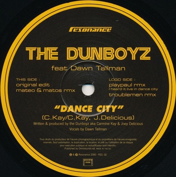 12inch THE DUNBOYZ : Dance City, CD & DVD, 12 pouces, House, Enlèvement ou Envoi, Utilisé