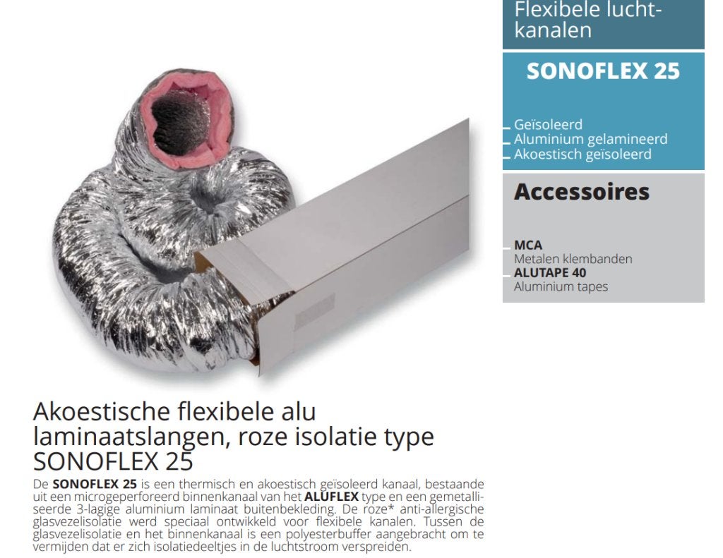 flexibele luchtkanalen - Sonoflex dia203mm - 7,5m, Ophalen, Zo goed als nieuw, Afzuiger