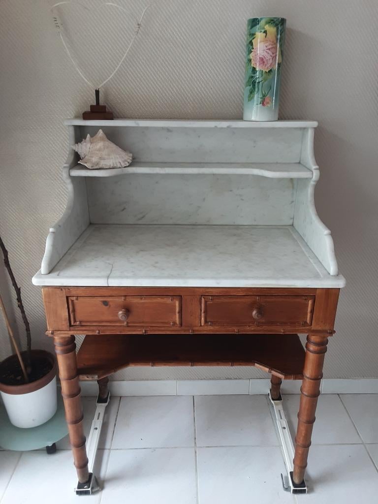 Antieke wasbak met marmeren blad., Ophalen