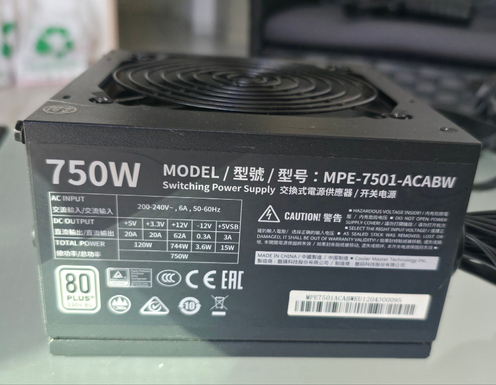 Cooler Master Power Supply Unit 750w, Ophalen