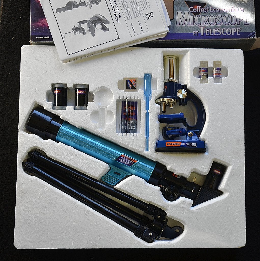 Microscoop en Telescoop 8+, TV, Hi-fi & Vidéo, Enlèvement ou Envoi, Comme neuf, 400x à 1000x