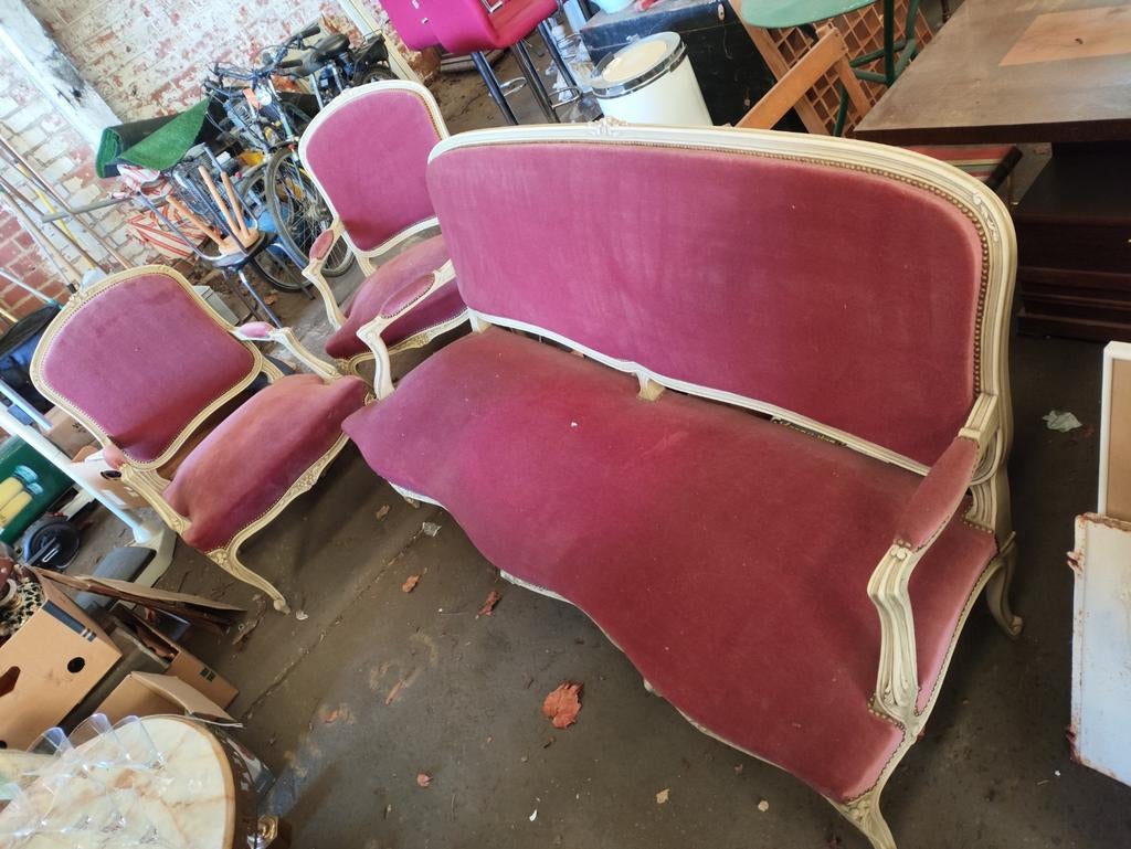 Salon louis xv. 3zit en 2 maal 1zit in topstaat, Ophalen