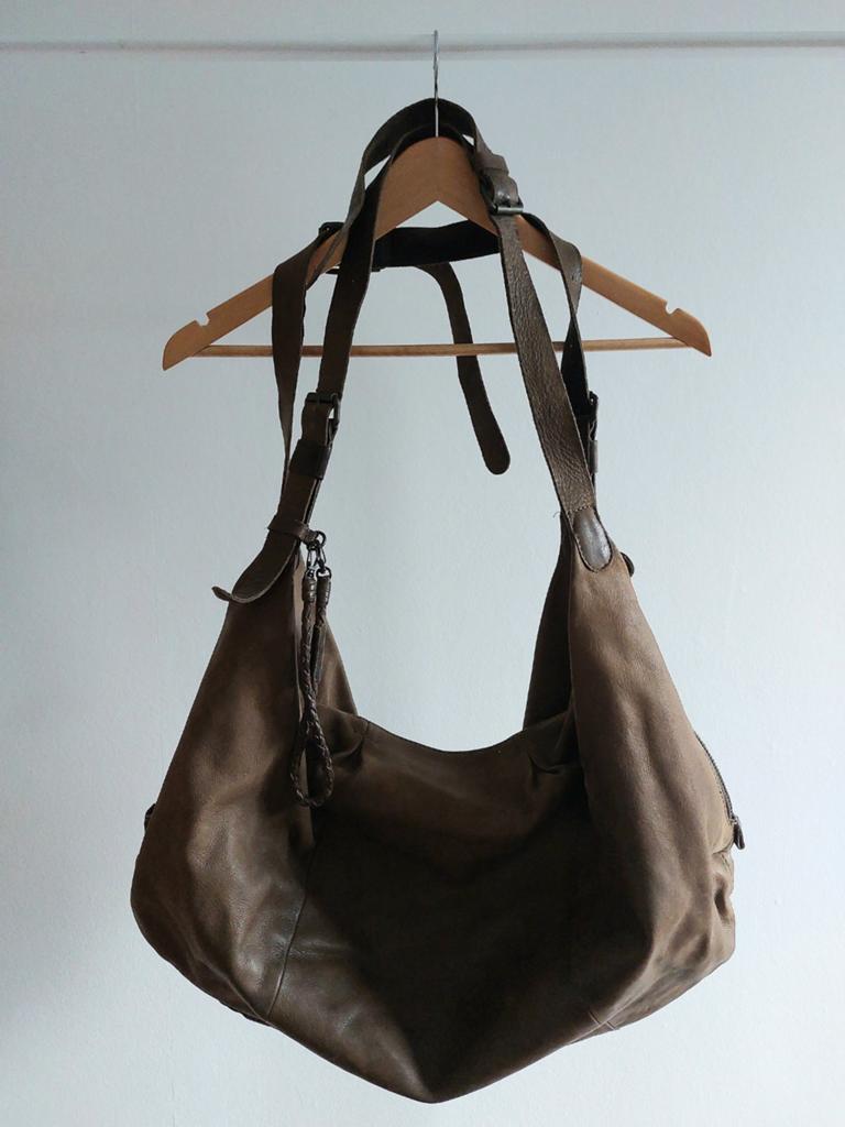 Grote bruine leren tas, Handtassen en Accessoires, Tassen | Damestassen, Ophalen of Verzenden, Gebruikt, Bruin, Handtas