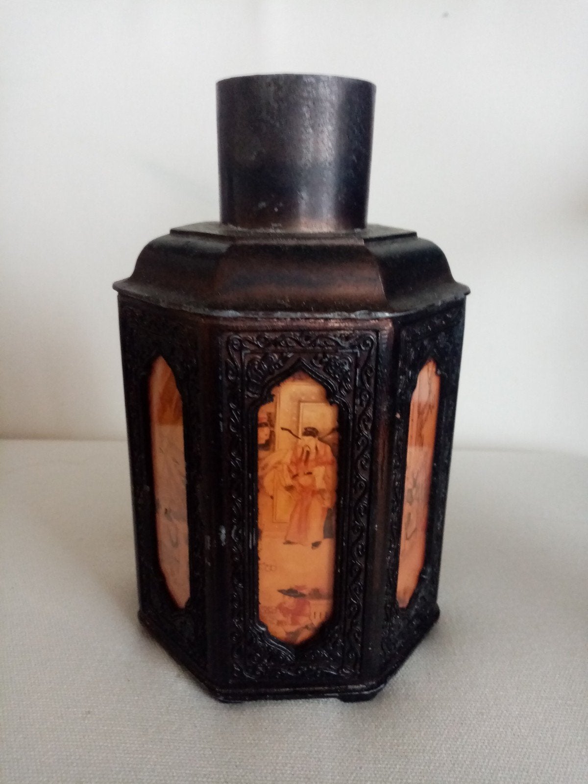 Boîte à thé étain Chinois, Shantou 1900, Antiquités & Art, Enlèvement ou Envoi