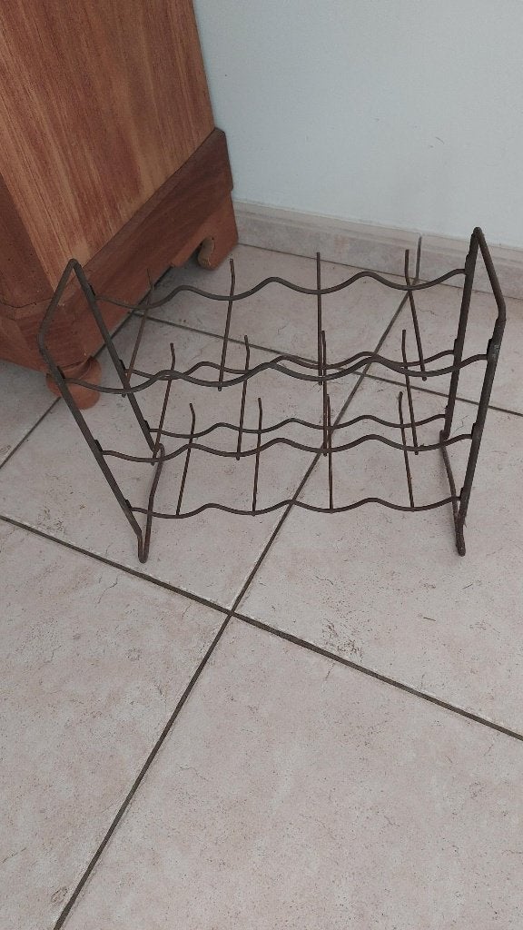 Authentiek vintage metalen flessenrek ca. jaren 50-60, Antiek en Kunst, Ophalen of Verzenden