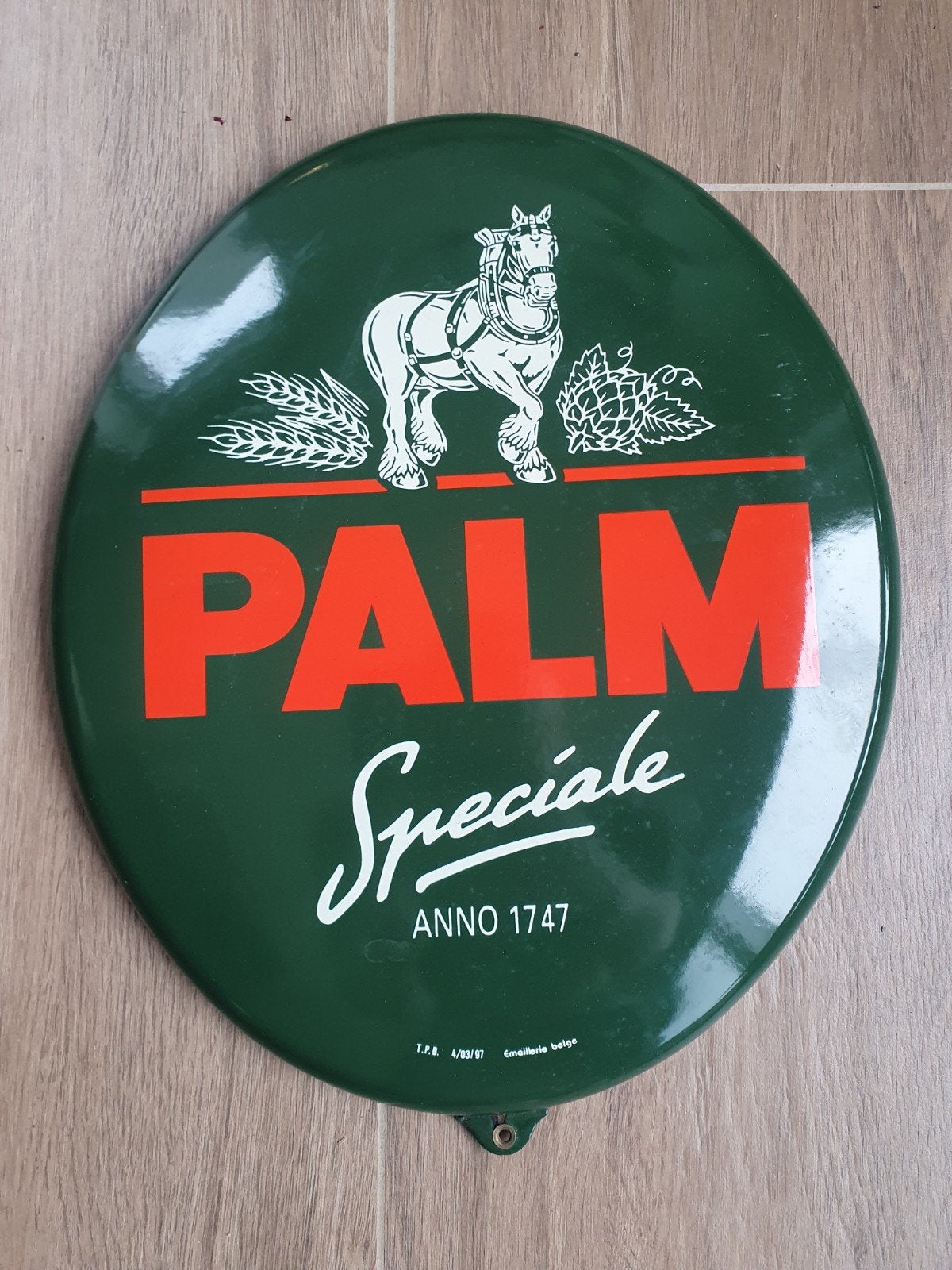 Emaille Reclamebord - Palm 1997 -, Verzamelen, Ophalen of Verzenden, Gebruikt, Reclamebord, Plaat of Schild, Palm