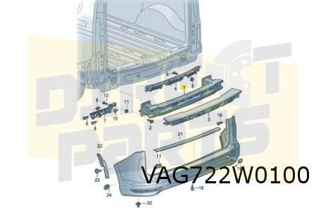 Volkswagen Caddy (1/21-) Achterbumperbalk Origineel! 2K78073, -, -, Nieuw, Achter