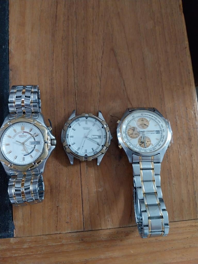 SEIKO chronograaf, Handtassen en Accessoires, Horloges | Dames, Ophalen, Gebruikt, Staal, Polshorloge