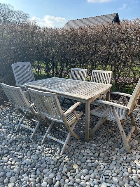 Bristol Teak Tuinset, Ophalen, Gebruikt, 6 zitplaatsen, Teakhout