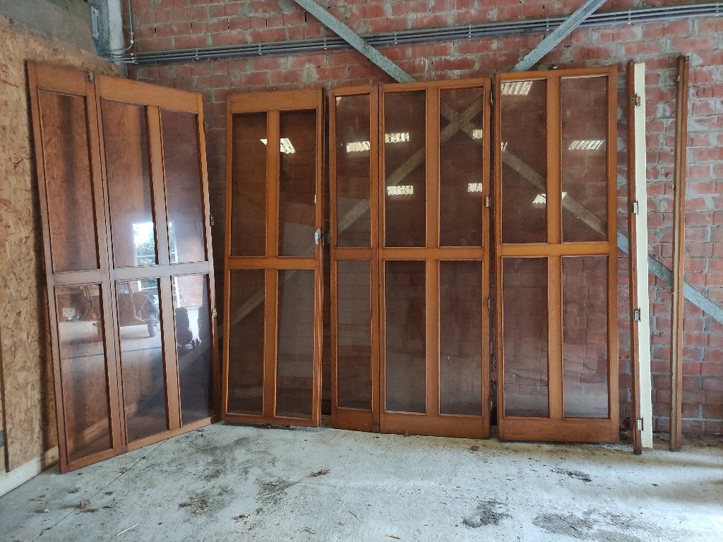 hardhout herenhuis hoge harmonica schuifdeuren, Doe-het-zelf en Bouw, Ophalen, 80 tot 100 cm, 215 cm of meer, Binnendeur