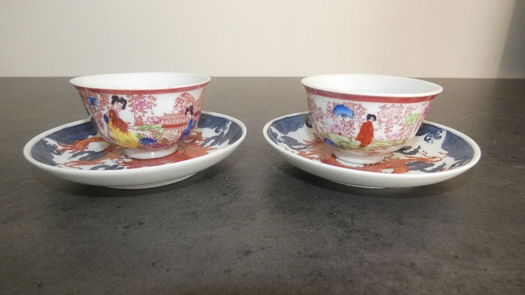 Chinees kommetje met schotel 2x [jcm1786], Ophalen of Verzenden