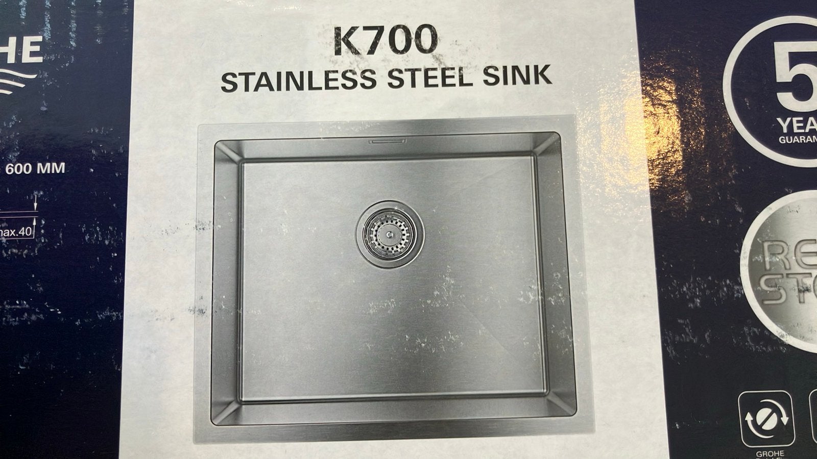 Nieuwe grohe k700 roestvrijstalen spoelbak, Doe-het-zelf en Bouw, Ophalen, Nieuw, Inox