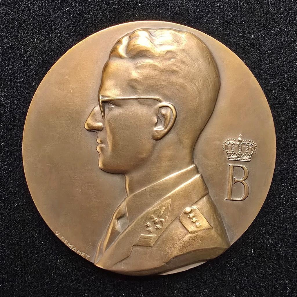 Médaille Demanet 1960 Crédit Communal Belgique bronze Fonson, Enlèvement ou Envoi, Bronze